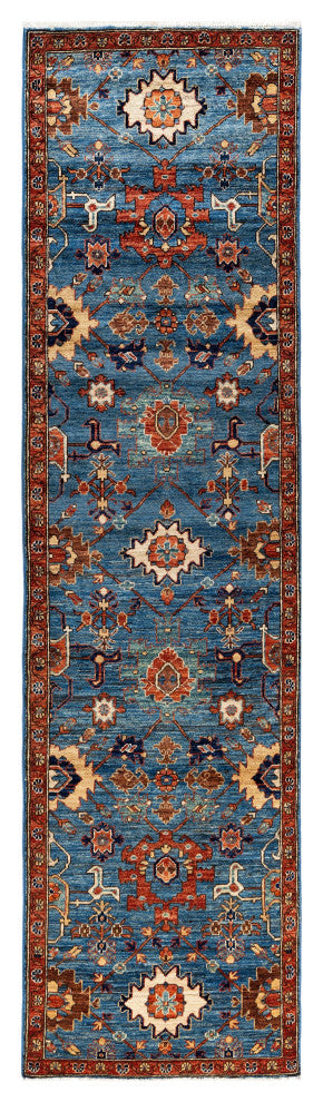 Serapi One-of-a-Kind Hand-Knotted Area Rug Light Blue, 2'8" x 9'11"