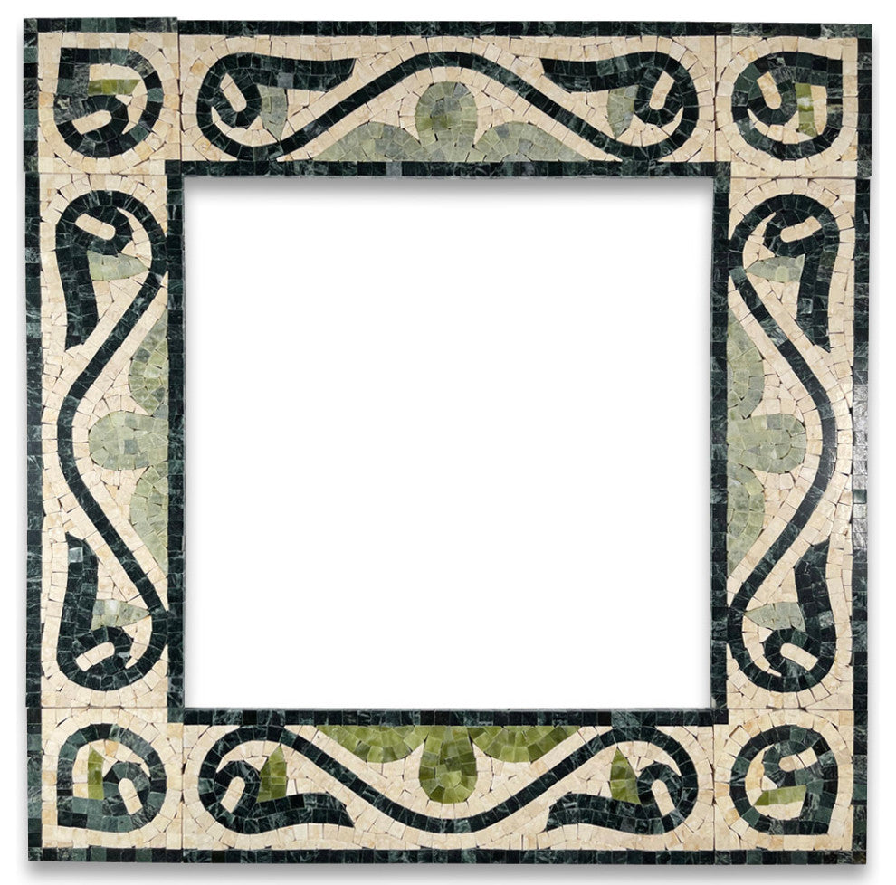 Marble Mosaic Border Listello Insert Tile Carina Green 4x13.8 Polished, 1 piece