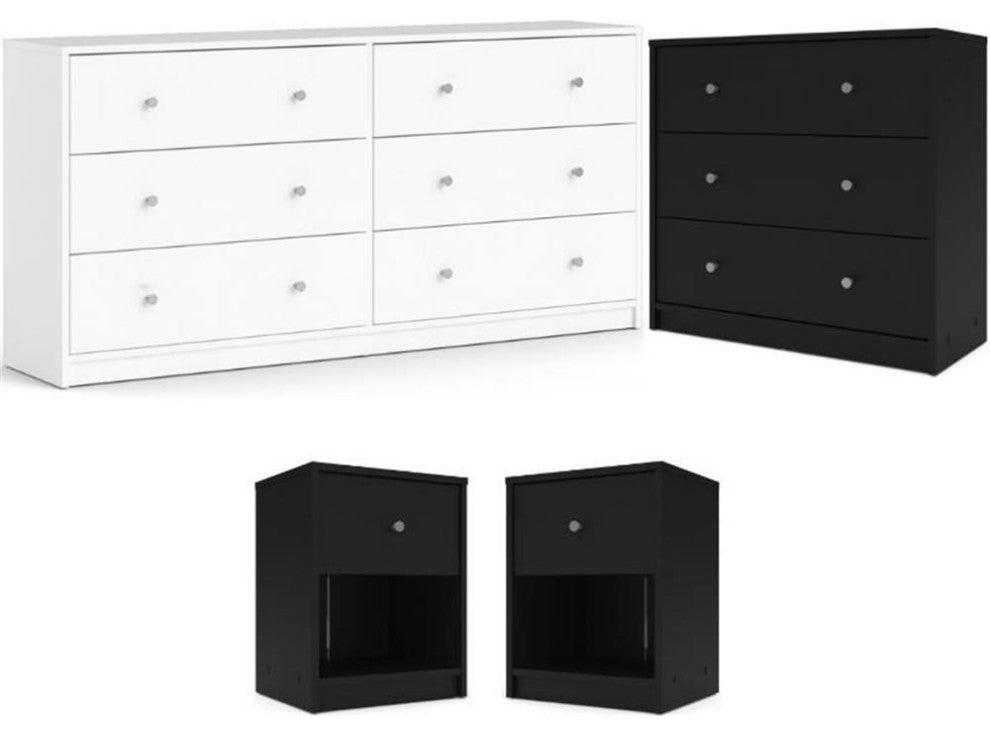 Home Square 4 Piece Furniture Set with Dresser Chest & 2 Nightstands