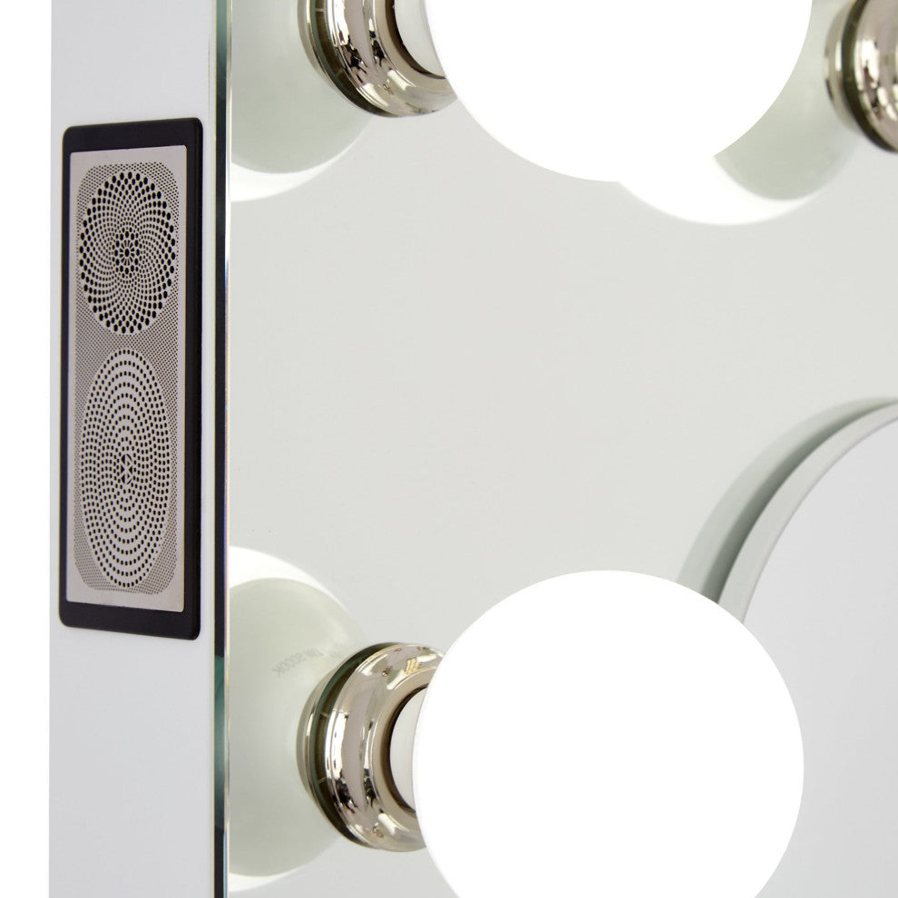Hollywood Premiere Pro Vanity Mirror, White, Bluetooth