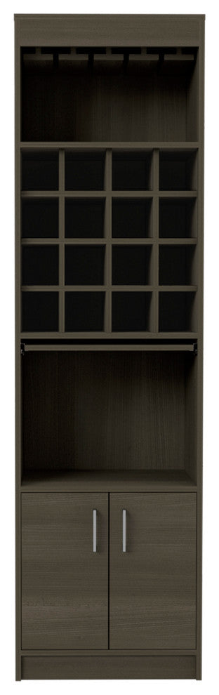 DEPOT E-SHOP Soria Bar Cabinet, Smokey Oak