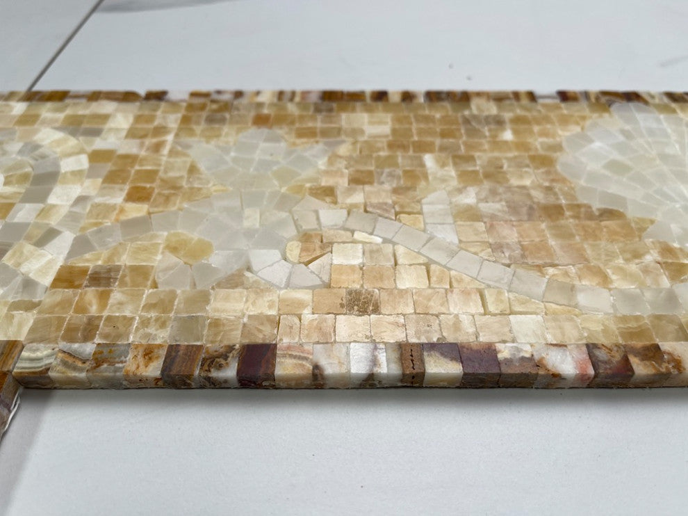 Marble Mosaic Border Listello Tile Possesion Onyx 5.9x12 Polished, 1 piece
