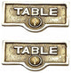 2 Switch Plate Tags TABLE Name Signs Labels Lacquered Brass |