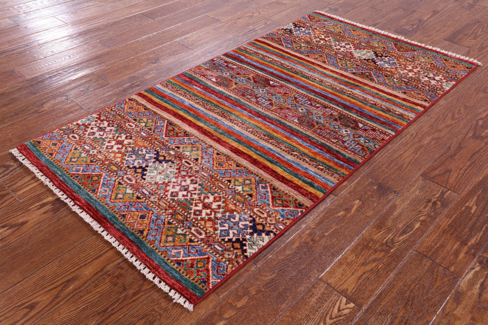 2' 9" X 5' 4" Super Kazak Khorjin Hand Knotted Rug Q10810