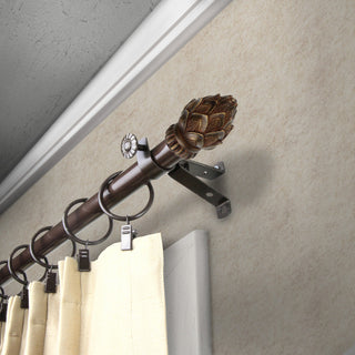 Bud Curtain Rod, Cocoa, 18-28"