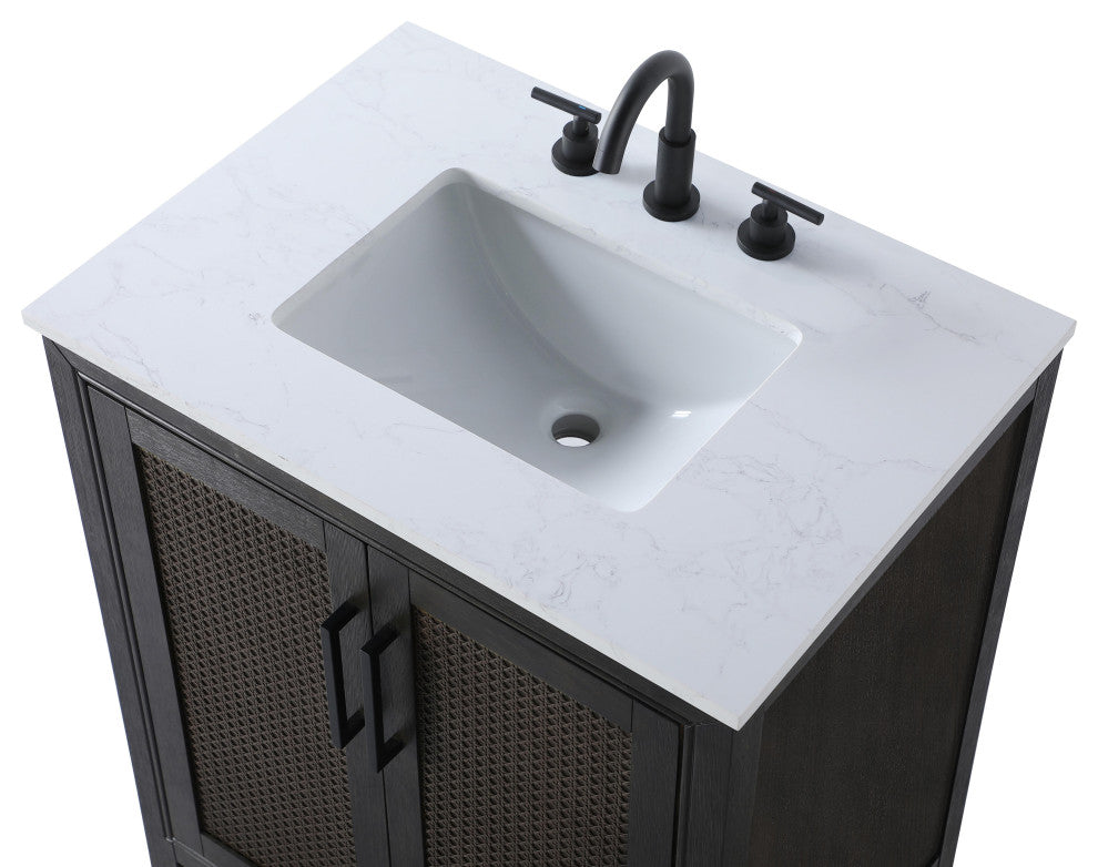 Home Living 30" Single Bathroom Vanity, Chocolate Oak