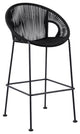 Acapulco 26" Indoor Outdoor Steel Bar Stool With Rope, Black
