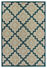 Oriental Weavers Latitude Grey/ Blue Geometric Indoor/Outdoor Rug 3'3"X5'