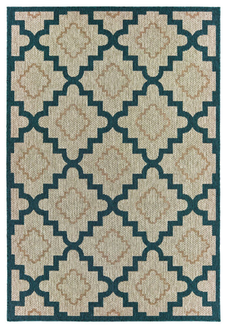 Oriental Weavers Latitude Grey/ Blue Geometric Indoor/Outdoor Rug 3'3"X5'