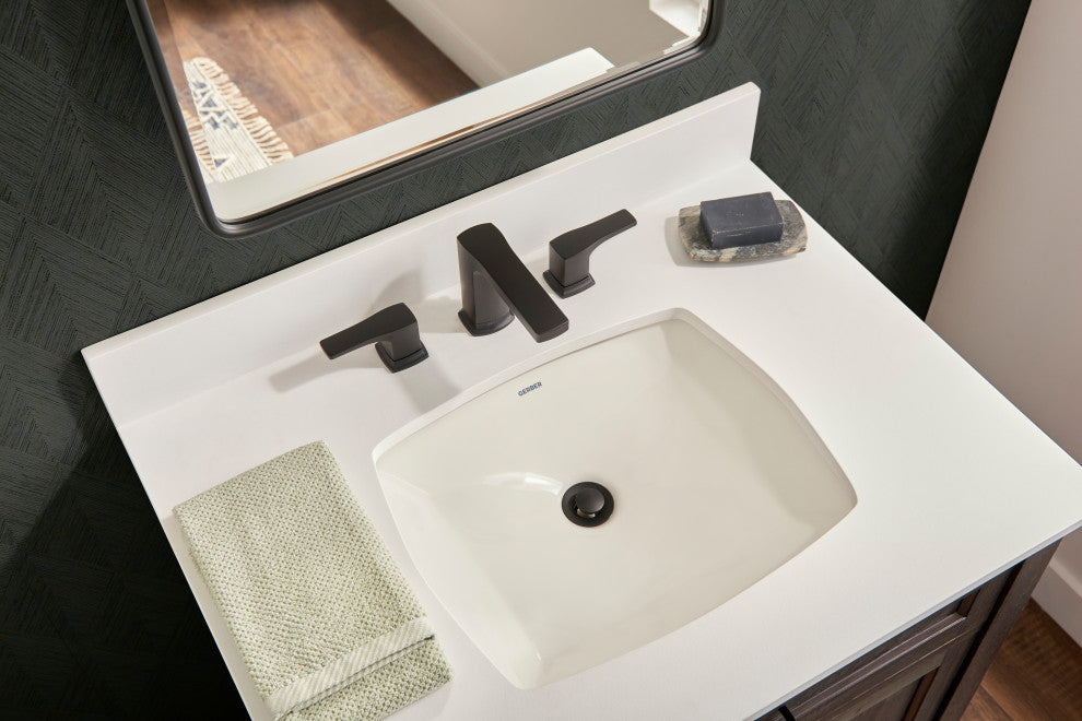 Tribune 2H Widespread Bath Faucet, 50/50 Pop-Up Drain 1.2gpm, Satin Black