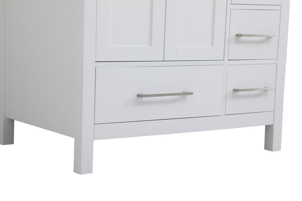 Iris 32" Single Bathroom Vanity, White With Backsplash