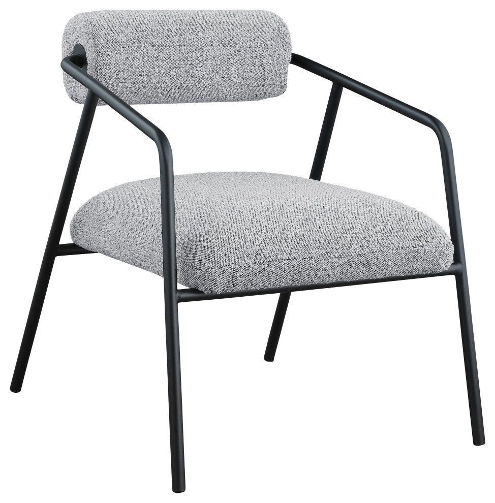 Carly Boucle Fabric Accent Chair, Grey