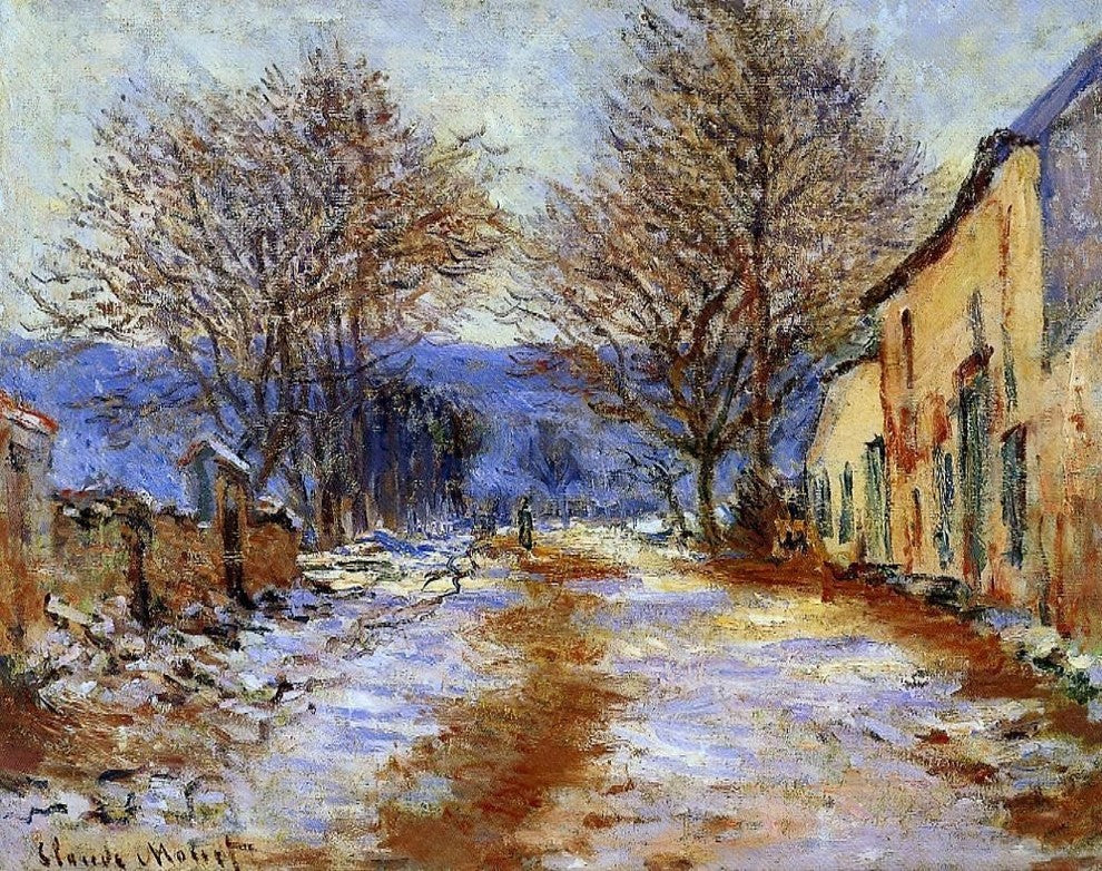 Claude Oscar Monet A Snow Effect at Limetz, Gallery Wrapped Canvas, 20"x25"