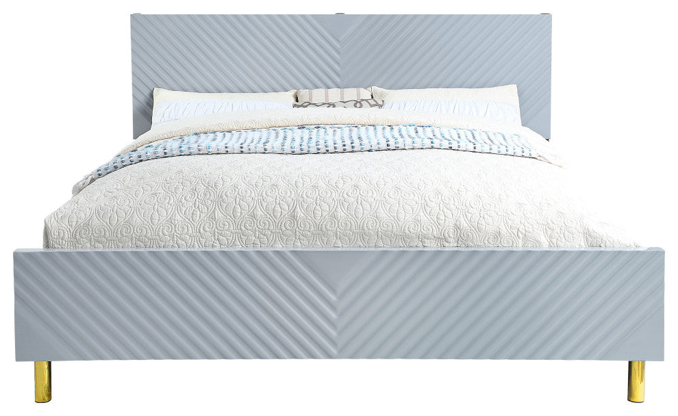 ACME Gaines Eastern King Bed, Gray High Gloss Finish
