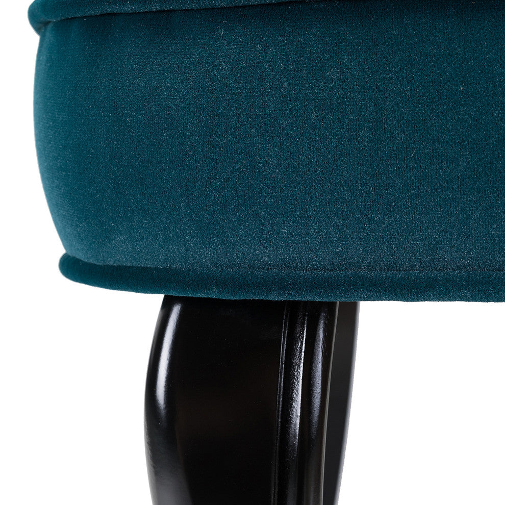 Jane Uphlostered Ottoman Accent Chair, Teal