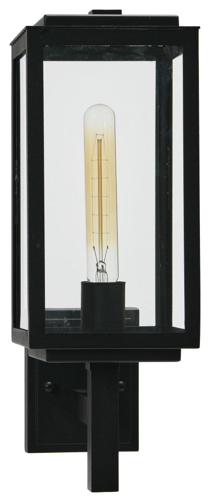 Robert Stevenson Lighting Addison Metal and Glass Outdoor Light, Textured Black