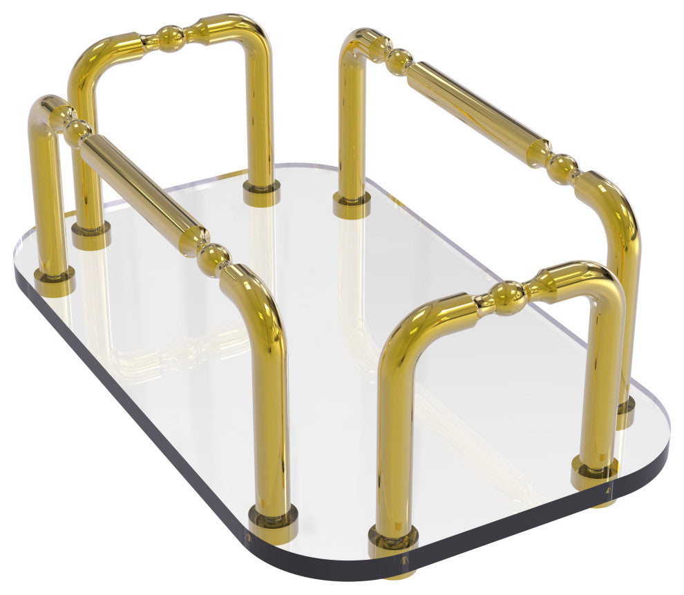 Vanity Top Guest Towel Holder, Polished Brass