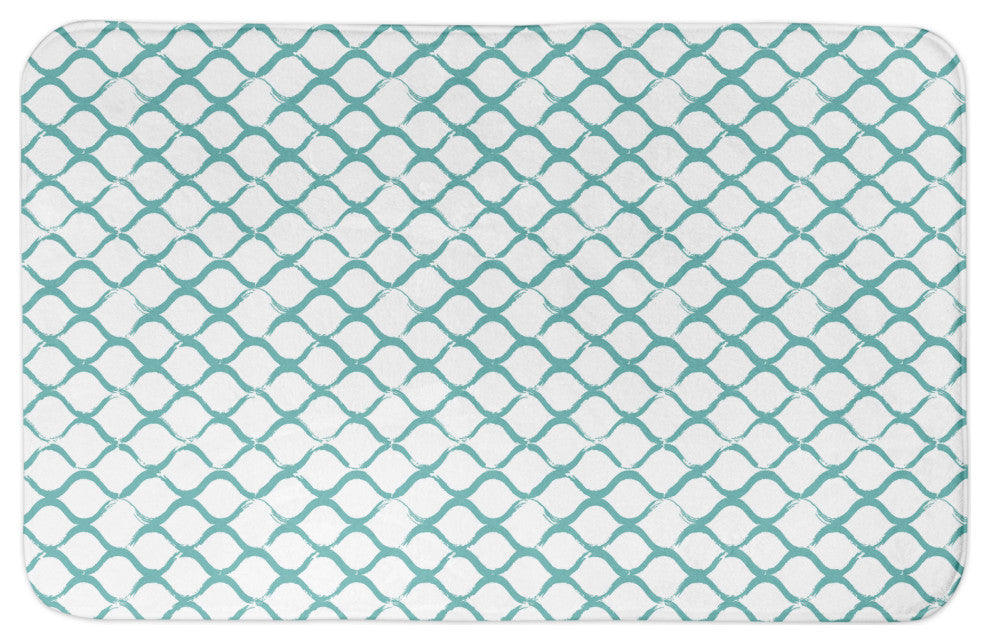 Fishnet Teal 21x34 Bath Mat