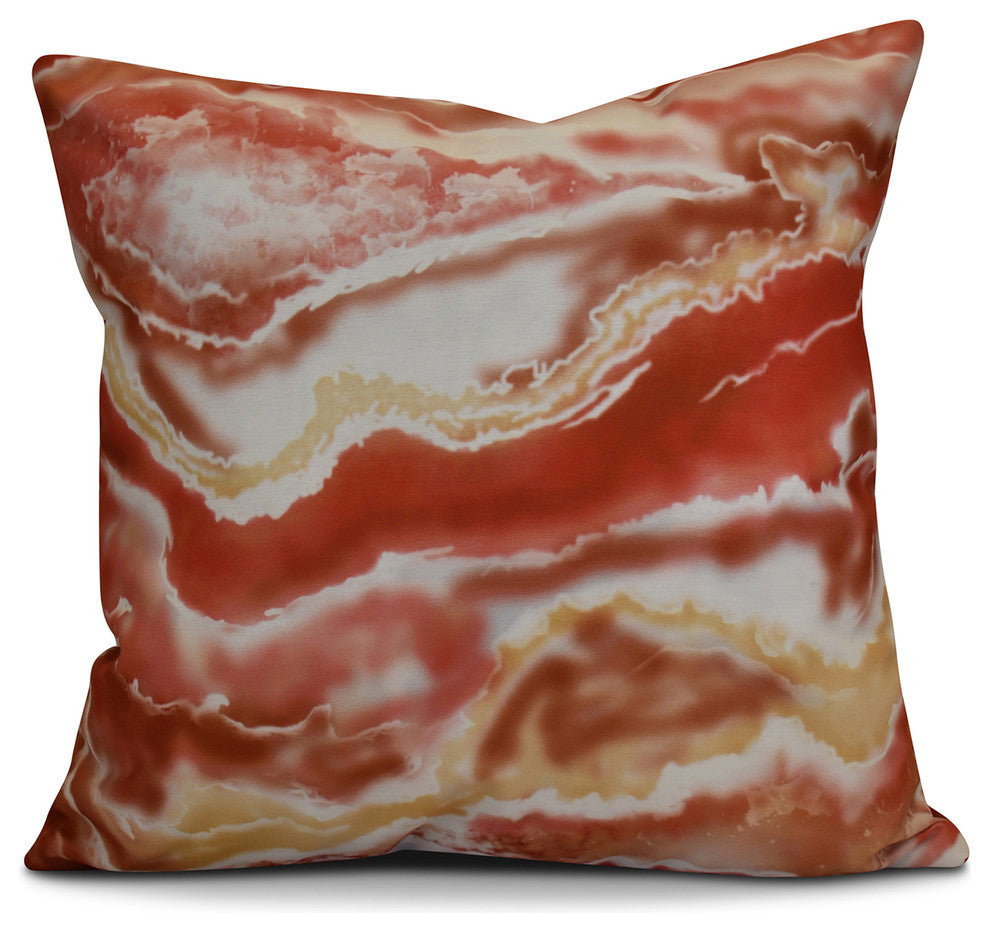 Remolina Geometric Print Pillow, Orange, 20"x20"