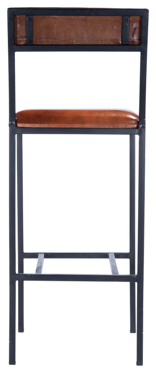 Butler Lazarus Leather and Metal Bar Stool