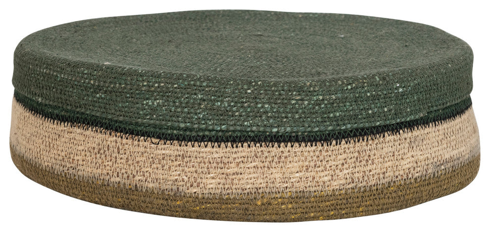 Farmhouse Round 2-Tone Seagrass Storage Baskets, Set of 3 Sizes, Multicolor