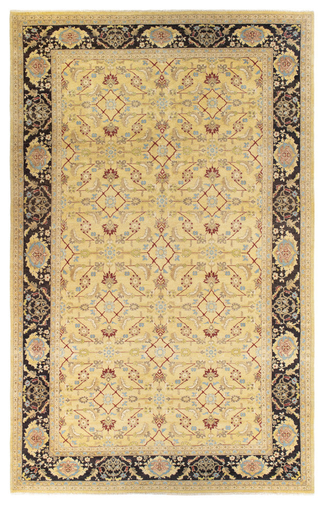 Eclectic, One-of-a-Kind Hand-Knotted Area Rug Green, 10'0"x16'0"