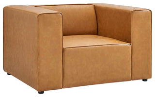 Mingle Vegan Leather Armchair, Tan