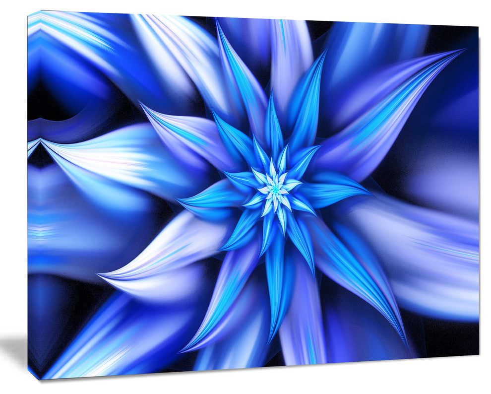Dancing Blue Flower Petals, Floral Canvas Art Print, 40"x30"