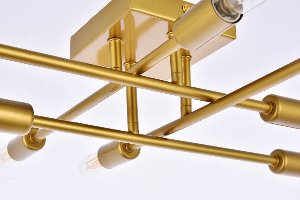 Sebastian 8-Light Brass Flush Mount