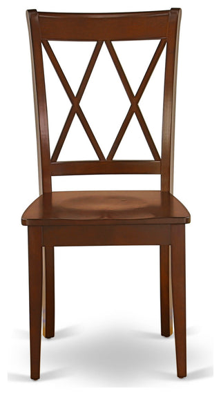 3Pc Rectangular 48/60 Inch Table With 12 In Leaf And 2 Double X Back Chairs