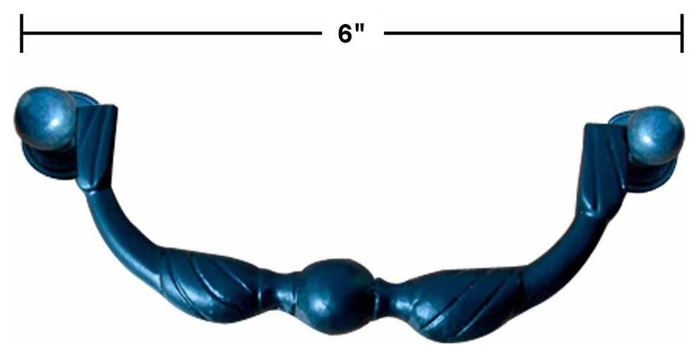 Renovators Supply 6 Pcs Cabinet Handles 6" Wrought Iron Black Drawer Pulls