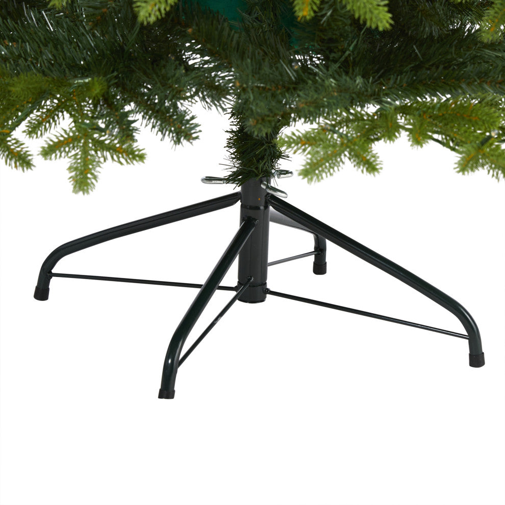 6' Belgium Fir Natural Look Artificial Christmas Tree With 300 Clear LED Lights