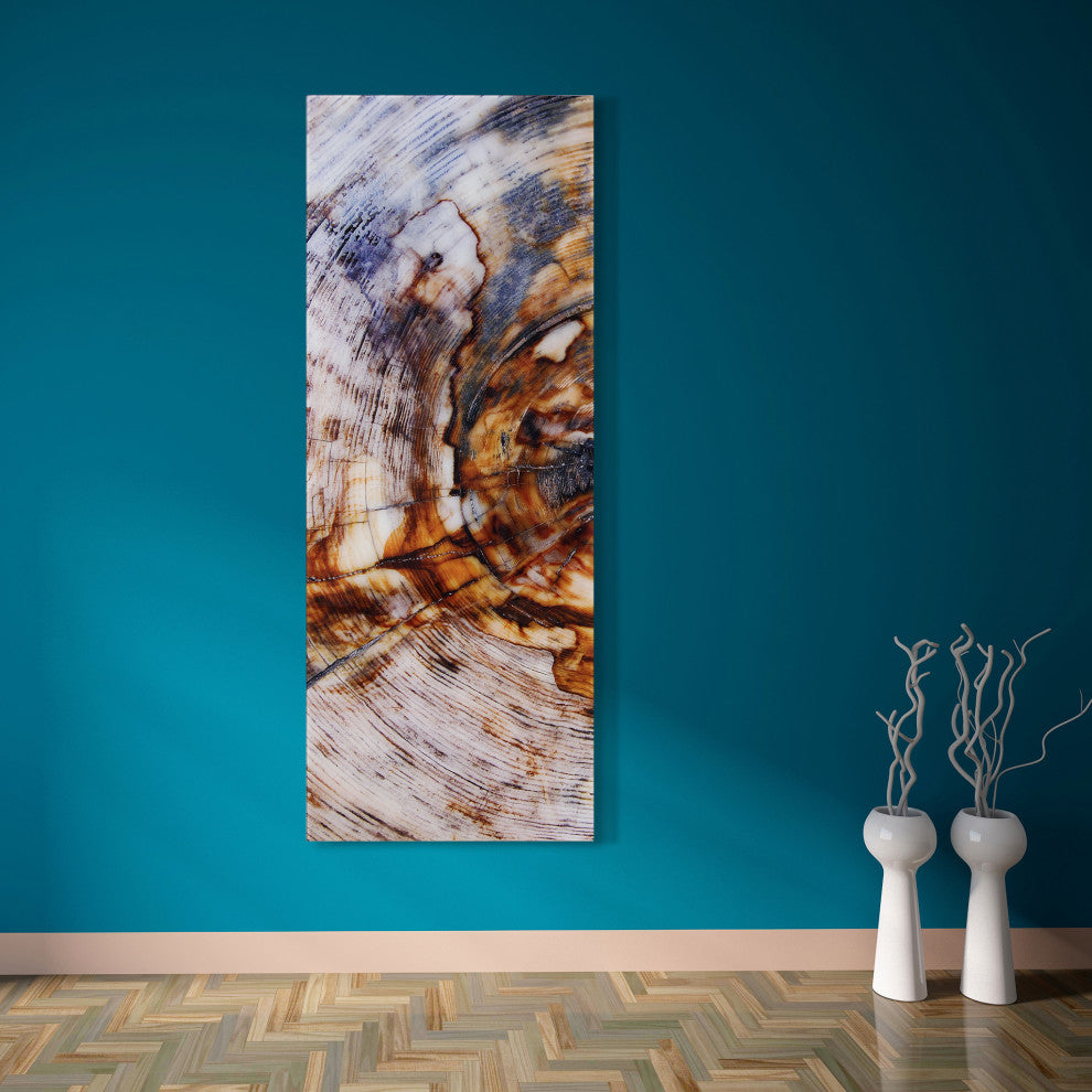 "Impact A"  Abstract Wall Art Frameless Free Floating Tempered Glass