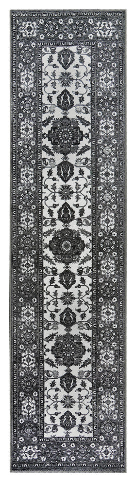 My Magic Carpet Washable Rug Ramage Gray, 2.5'x10'