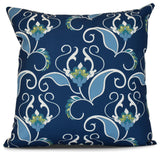 20x20", West Indies, Floral Print Pillow, Blue