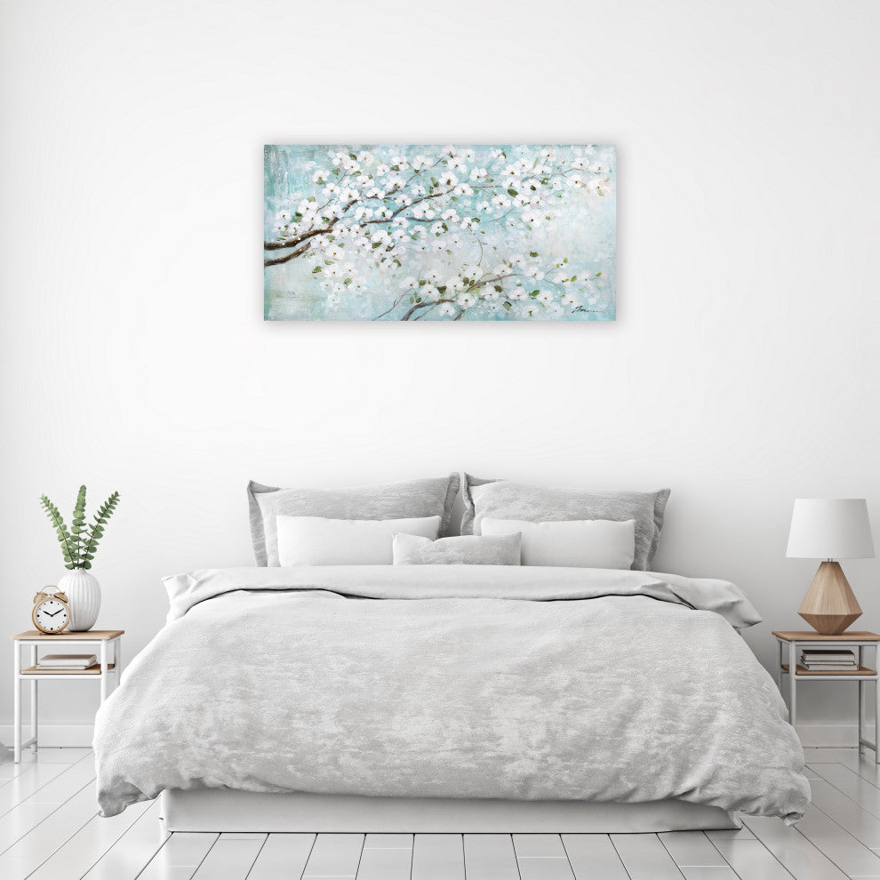 Abstract cherry blossom - Oil Painting Print on Wrapped Canvas, Wall art, 48"x24"