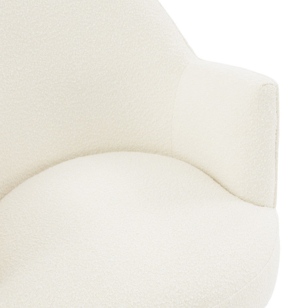 Safavieh Couture Christian Boucle Swivel Accent Chair, Ivory