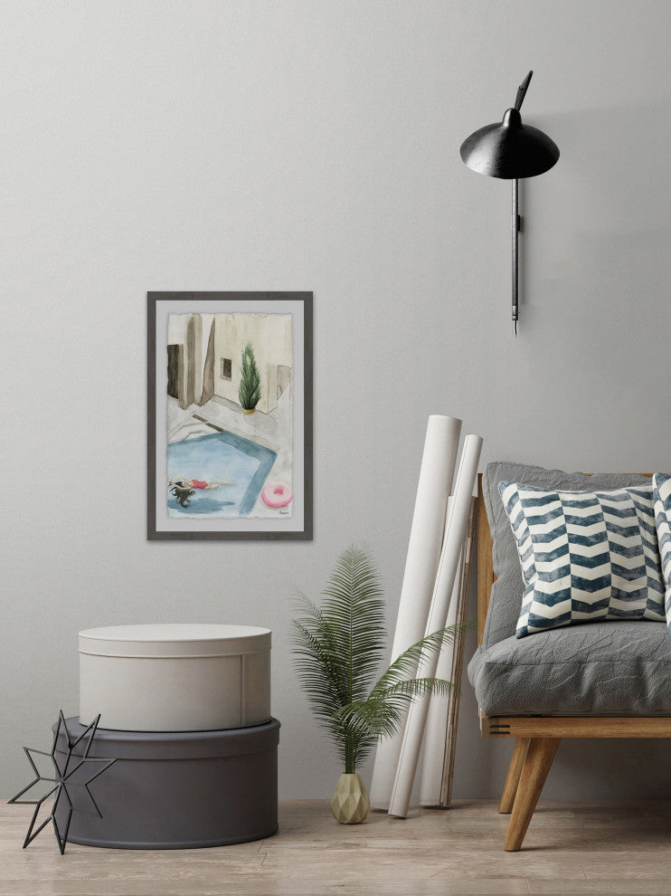 "Swim and Float" Framed Painting Print, 24"x36"