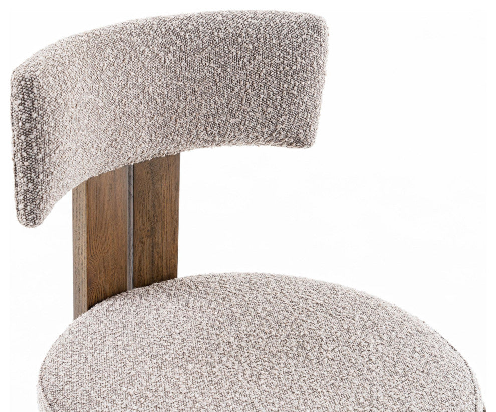 Modrest Sheridan Mid-Century Grey Fabric, Walnut Dining Chair