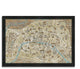 "Monuments Of Paris Map" By Wild Apple Portfolio, Framed Painting Print