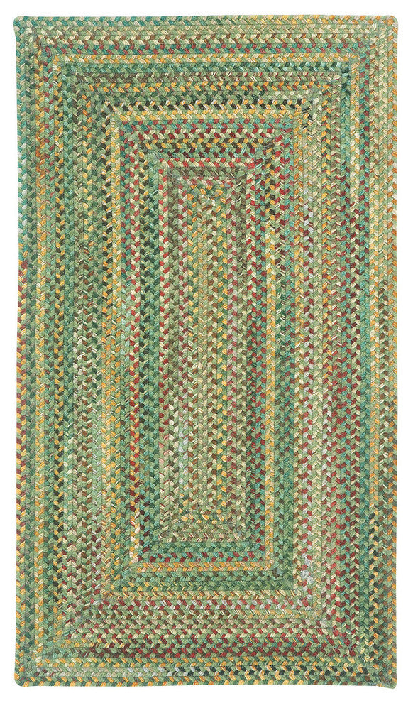 Sherwood Forest Concentric Braided Rectangle Rug, Pine Wood, 3'x3'