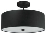 Dainolite 571-143SF Everly 3 Light 14"W Semi-Flush Drum Ceiling - Matte Black /