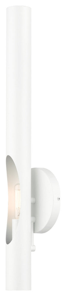 Shiny White Contemporary, Minimal, Industrial, Urban, Sleek Single Sconce