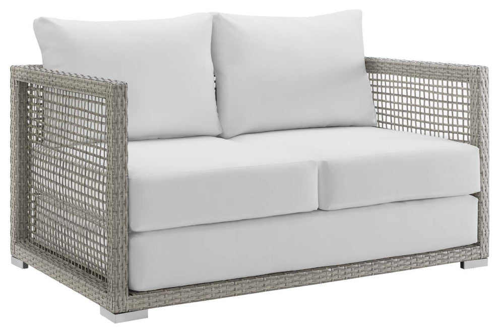 Maui 4 Piece Outdoor Patio Wicker Rattan Set, White
