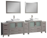 Vanity Art Vanity Set With Vessel Sink, Gray, 108", Standard Mirror