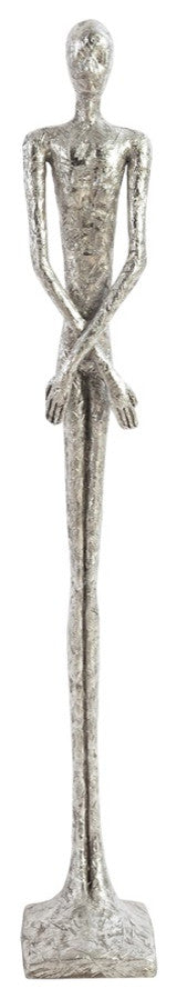 Skinny Male Sculpture, Silver Leaf, Small