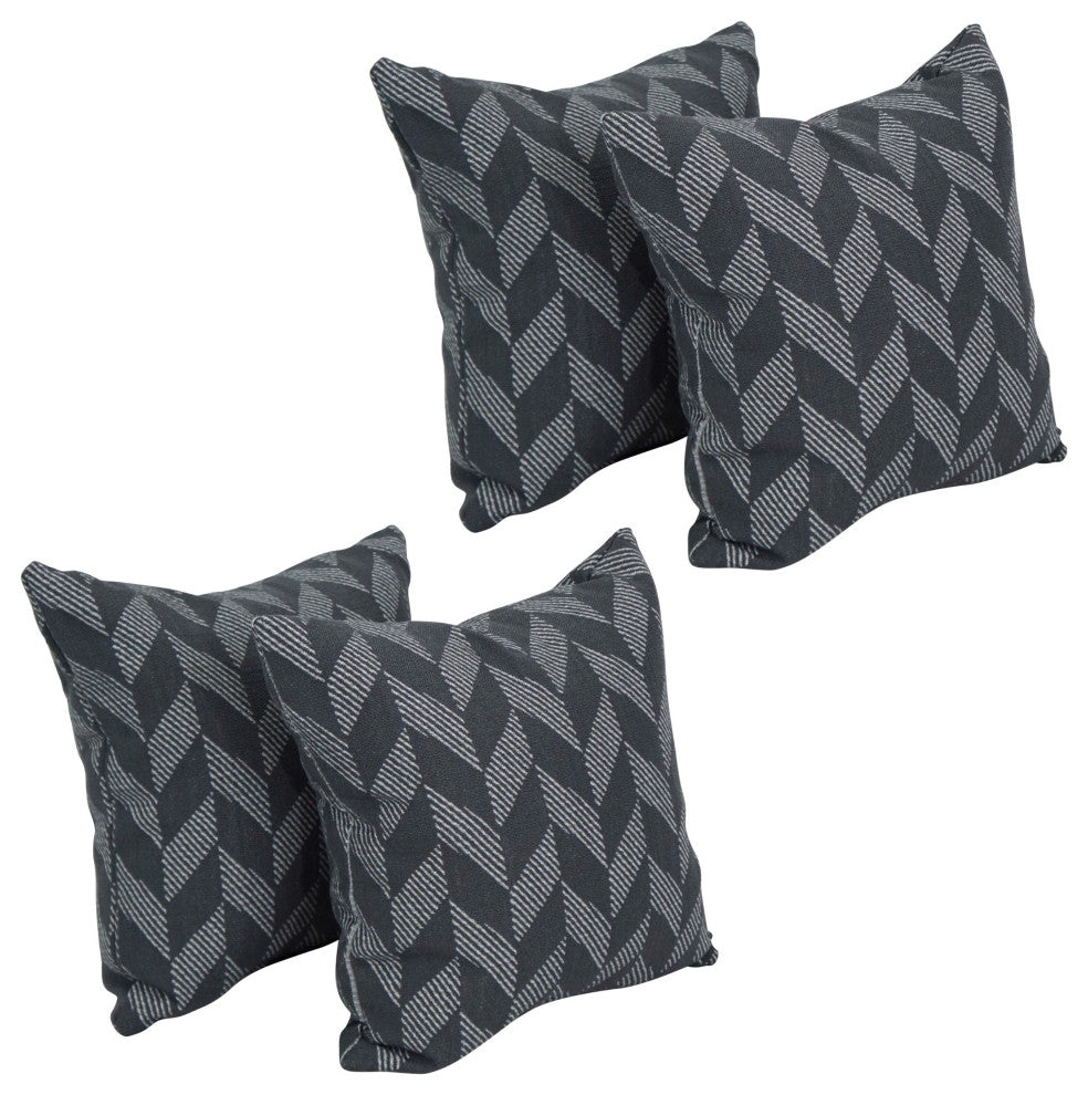17" Jacquard Throw Pillows With Inserts, Set of 4, Gannawls Paveme