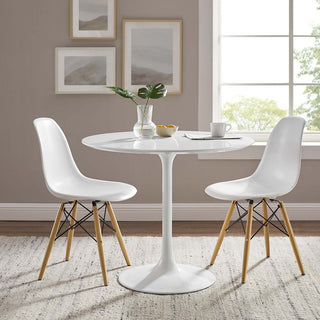 Lippa Round Wood Top Dining Table, White, 36"