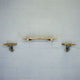 Cape Coral Farmhouse Industrial Set 24" and 8" Wide 3-Piece Shelf, Brushed Brass