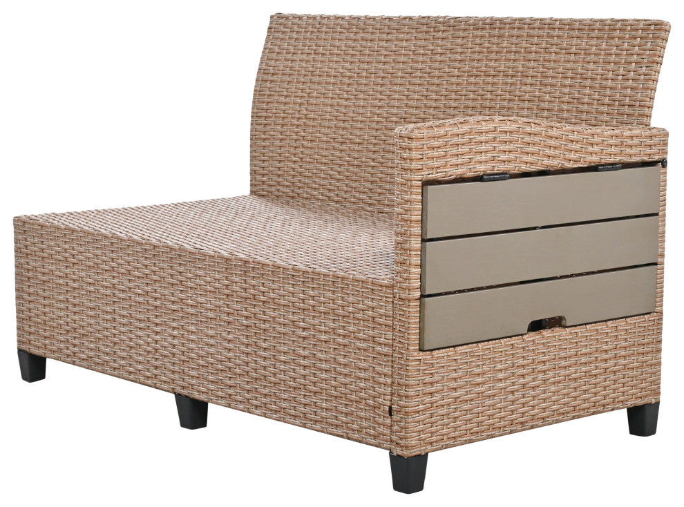 5-Piece Outdoor Wicker Patio Sofa Set, Brown